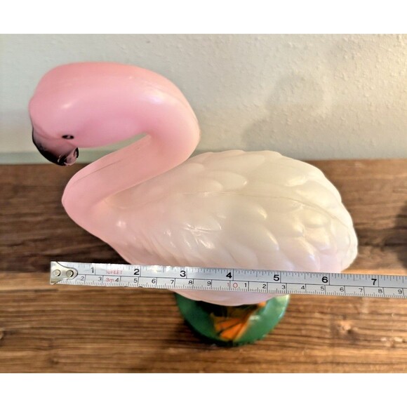 Vintage Pink Flamingo Bird Plastic Blow Mold 15 Inches Light TV Lamp - Picture 15 of 16